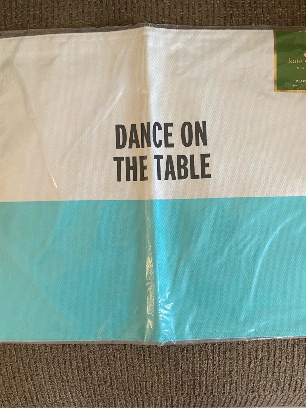 Kate Spade Dance On The Table Placemat - Aqua and White